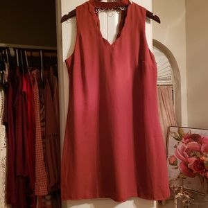 Deep orange mini with faux collar